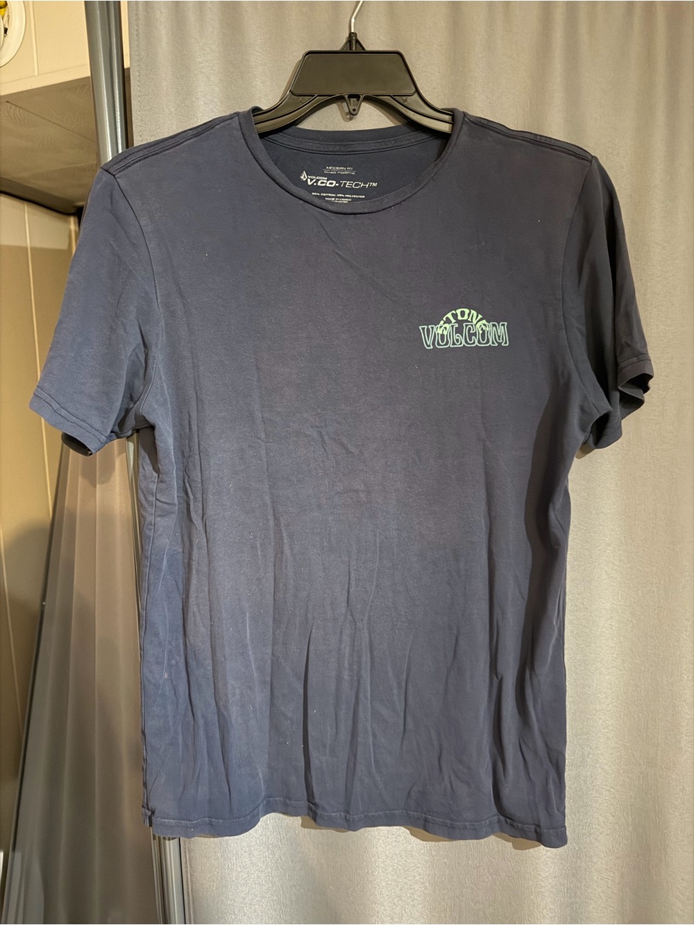 Volcom Navy Short Sleeve Tee with Mint Logo